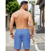 image:imageCOOFANDY Mens Casual Linen Shorts Elastic Waist Drawstring Loose Fit Summer Beach Vacation Shorts with PocketsBlue