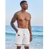image:imageCOOFANDY Mens Casual Linen Shorts Elastic Waist Drawstring Loose Fit Summer Beach Vacation Shorts with PocketsBoho Jacquard 1