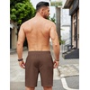 image:imageCOOFANDY Mens Casual Linen Shorts Elastic Waist Drawstring Loose Fit Summer Beach Vacation Shorts with PocketsBrown