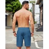image:imageCOOFANDY Mens Casual Linen Shorts Elastic Waist Drawstring Loose Fit Summer Beach Vacation Shorts with PocketsDark Blue