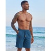 image:imageCOOFANDY Mens Casual Linen Shorts Elastic Waist Drawstring Loose Fit Summer Beach Vacation Shorts with PocketsDark Blue