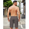 image:imageCOOFANDY Mens Casual Linen Shorts Elastic Waist Drawstring Loose Fit Summer Beach Vacation Shorts with PocketsDark Grey
