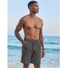 image:imageCOOFANDY Mens Casual Linen Shorts Elastic Waist Drawstring Loose Fit Summer Beach Vacation Shorts with PocketsDark Grey