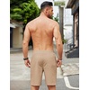 image:imageCOOFANDY Mens Casual Linen Shorts Elastic Waist Drawstring Loose Fit Summer Beach Vacation Shorts with PocketsDark Khaki