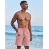 image:imageCOOFANDY Mens Casual Linen Shorts Elastic Waist Drawstring Loose Fit Summer Beach Vacation Shorts with PocketsFlamingo