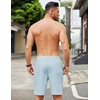image:imageCOOFANDY Mens Casual Linen Shorts Elastic Waist Drawstring Loose Fit Summer Beach Vacation Shorts with PocketsLight Blue