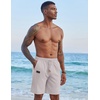 image:imageCOOFANDY Mens Casual Linen Shorts Elastic Waist Drawstring Loose Fit Summer Beach Vacation Shorts with PocketsLight Grey
