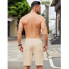 image:imageCOOFANDY Mens Casual Linen Shorts Elastic Waist Drawstring Loose Fit Summer Beach Vacation Shorts with PocketsLight Khaki