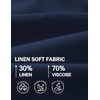 image:imageCOOFANDY Mens Casual Linen Shorts Elastic Waist Drawstring Loose Fit Summer Beach Vacation Shorts with PocketsNavy Blue