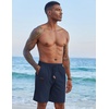 image:imageCOOFANDY Mens Casual Linen Shorts Elastic Waist Drawstring Loose Fit Summer Beach Vacation Shorts with PocketsNavy Blue