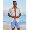 image:imageCOOFANDY Mens Casual Linen Shorts Elastic Waist Drawstring Loose Fit Summer Beach Vacation Shorts with PocketsSky Blue
