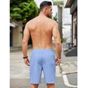image:imageCOOFANDY Mens Casual Linen Shorts Elastic Waist Drawstring Loose Fit Summer Beach Vacation Shorts with PocketsSky Blue