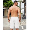 image:imageCOOFANDY Mens Casual Linen Shorts Elastic Waist Drawstring Loose Fit Summer Beach Vacation Shorts with PocketsWhite
