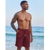image:imageCOOFANDY Mens Casual Linen Shorts Elastic Waist Drawstring Loose Fit Summer Beach Vacation Shorts with PocketsWine Red