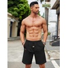 image:imageCOOFANDY Mens Casual Linen Shorts Elastic Waist Drawstring Loose Fit Summer Beach Vacation Shorts with PocketsZ KhakiBlack