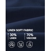 image:imageCOOFANDY Mens Casual Linen Shorts Elastic Waist Drawstring Loose Fit Summer Beach Vacation Shorts with PocketsZ KhakiNavy Blue