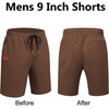 image:imageCOOFANDY Mens Casual Shorts 9 Chino Cotton Shorts Summer Beach Drawstring Shorts with PocketsBrown
