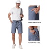 image:imageCOOFANDY Mens Casual Shorts 9 Chino Cotton Shorts Summer Beach Drawstring Shorts with PocketsLight Blue
