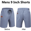 image:imageCOOFANDY Mens Casual Shorts 9 Chino Cotton Shorts Summer Beach Drawstring Shorts with PocketsLight Blue