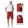 image:imageCOOFANDY Mens Casual Shorts 9 Chino Cotton Shorts Summer Beach Drawstring Shorts with PocketsLight Brown