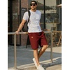 image:imageCOOFANDY Mens Casual Shorts 9 Chino Cotton Shorts Summer Beach Drawstring Shorts with PocketsLight Brown