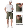 image:imageCOOFANDY Mens Casual Shorts 9 Chino Cotton Shorts Summer Beach Drawstring Shorts with PocketsLight Green