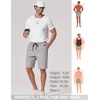 image:imageCOOFANDY Mens Casual Shorts 9 Chino Cotton Shorts Summer Beach Drawstring Shorts with PocketsLight Grey