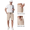 image:imageCOOFANDY Mens Casual Shorts 9 Chino Cotton Shorts Summer Beach Drawstring Shorts with PocketsLight Khaki