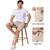 image:imageCOOFANDY Mens Casual Shorts 9 Chino Cotton Shorts Summer Beach Drawstring Shorts with PocketsLight Khaki