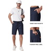 image:imageCOOFANDY Mens Casual Shorts 9 Chino Cotton Shorts Summer Beach Drawstring Shorts with PocketsNavy Blue