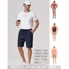 image:imageCOOFANDY Mens Casual Shorts 9 Chino Cotton Shorts Summer Beach Drawstring Shorts with PocketsNavy Blue