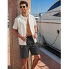 image:imageCOOFANDY Mens Casual Shorts 9 Cotton Drawstring Elastic Waist Lightweight Summer Beach Shorts with PocketsAblack