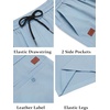 image:imageCOOFANDY Mens Casual Shorts 9 Cotton Drawstring Elastic Waist Lightweight Summer Beach Shorts with PocketsBaby Blue