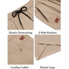 image:imageCOOFANDY Mens Casual Shorts 9 Cotton Drawstring Elastic Waist Lightweight Summer Beach Shorts with PocketsBeige