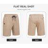image:imageCOOFANDY Mens Casual Shorts 9 Cotton Drawstring Elastic Waist Lightweight Summer Beach Shorts with PocketsBeige
