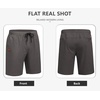image:imageCOOFANDY Mens Casual Shorts 9 Cotton Drawstring Elastic Waist Lightweight Summer Beach Shorts with PocketsDark Grey