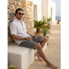 image:imageCOOFANDY Mens Casual Shorts 9 Cotton Drawstring Elastic Waist Lightweight Summer Beach Shorts with PocketsDark Grey