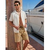 image:imageCOOFANDY Mens Casual Shorts 9 Cotton Drawstring Elastic Waist Lightweight Summer Beach Shorts with PocketsDark Khaki