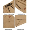 image:imageCOOFANDY Mens Casual Shorts 9 Cotton Drawstring Elastic Waist Lightweight Summer Beach Shorts with PocketsDark Khaki
