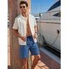 image:imageCOOFANDY Mens Casual Shorts 9 Cotton Drawstring Elastic Waist Lightweight Summer Beach Shorts with PocketsDenim Blue