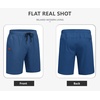 image:imageCOOFANDY Mens Casual Shorts 9 Cotton Drawstring Elastic Waist Lightweight Summer Beach Shorts with PocketsDenim Blue