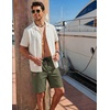 image:imageCOOFANDY Mens Casual Shorts 9 Cotton Drawstring Elastic Waist Lightweight Summer Beach Shorts with PocketsGreen