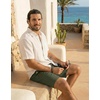 image:imageCOOFANDY Mens Casual Shorts 9 Cotton Drawstring Elastic Waist Lightweight Summer Beach Shorts with PocketsGreen