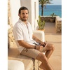 image:imageCOOFANDY Mens Casual Shorts 9 Cotton Drawstring Elastic Waist Lightweight Summer Beach Shorts with PocketsKhaki