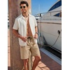 image:imageCOOFANDY Mens Casual Shorts 9 Cotton Drawstring Elastic Waist Lightweight Summer Beach Shorts with PocketsKhaki