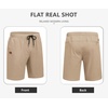 image:imageCOOFANDY Mens Casual Shorts 9 Cotton Drawstring Elastic Waist Lightweight Summer Beach Shorts with PocketsKhaki