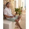 image:imageCOOFANDY Mens Casual Shorts 9 Cotton Drawstring Elastic Waist Lightweight Summer Beach Shorts with PocketsLight Green