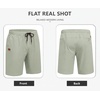 image:imageCOOFANDY Mens Casual Shorts 9 Cotton Drawstring Elastic Waist Lightweight Summer Beach Shorts with PocketsLight Green