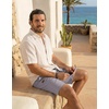 image:imageCOOFANDY Mens Casual Shorts 9 Cotton Drawstring Elastic Waist Lightweight Summer Beach Shorts with PocketsLight Grey
