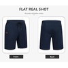 image:imageCOOFANDY Mens Casual Shorts 9 Cotton Drawstring Elastic Waist Lightweight Summer Beach Shorts with PocketsNavy Blue